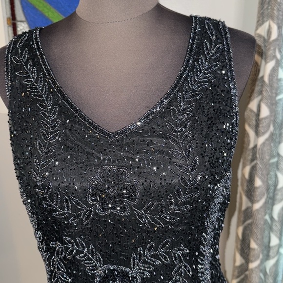 Mark & John by Gopal Vintage 100% Silk Beaded Tank Medium - Picture 2 of 8